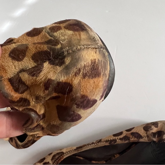 Tory Burch Cheetah Ballet Flats Reva cow hair animal print 7.5 made in Brazil - Picture 15 of 16